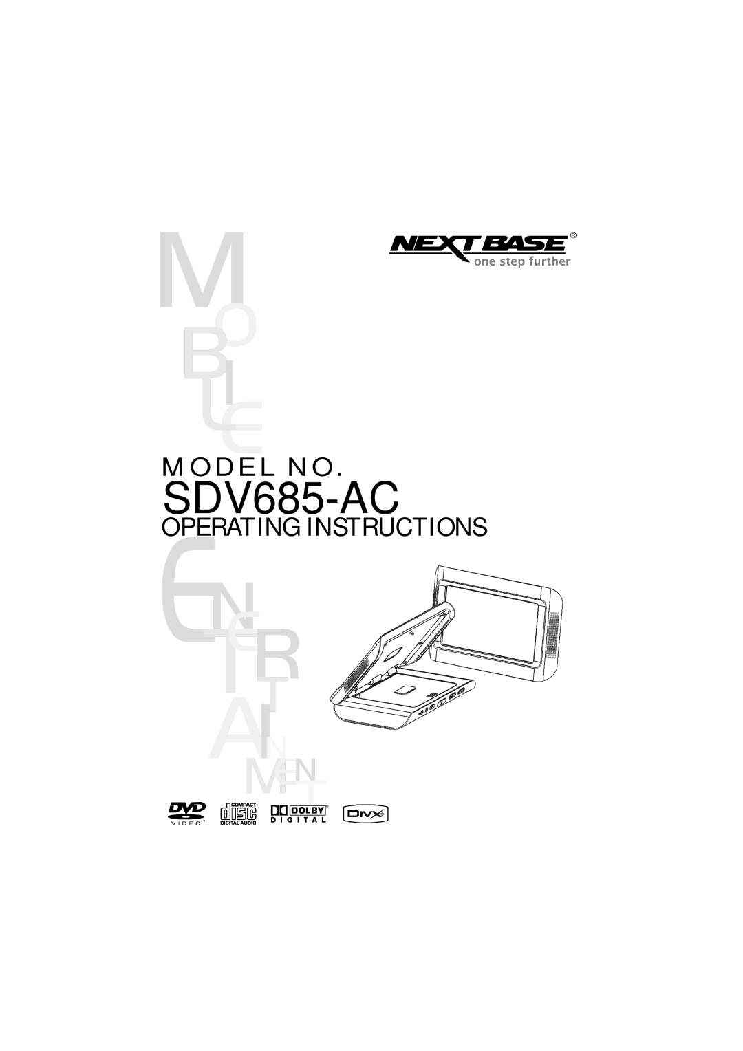 NextBase SDV685-AC operating instructions 