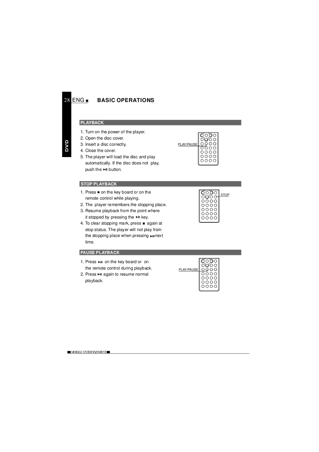 NextBase SDV685-AC operating instructions Stop Playback, Pause Playback 