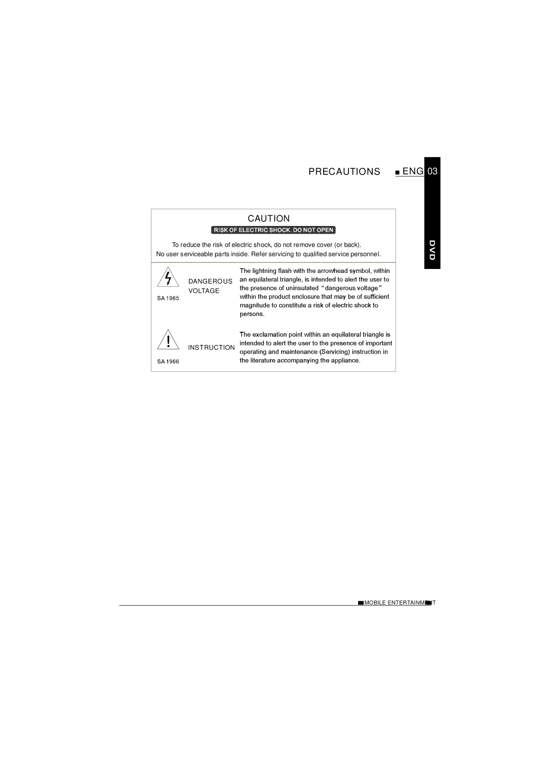 NextBase SDV685-AC operating instructions Precautions 