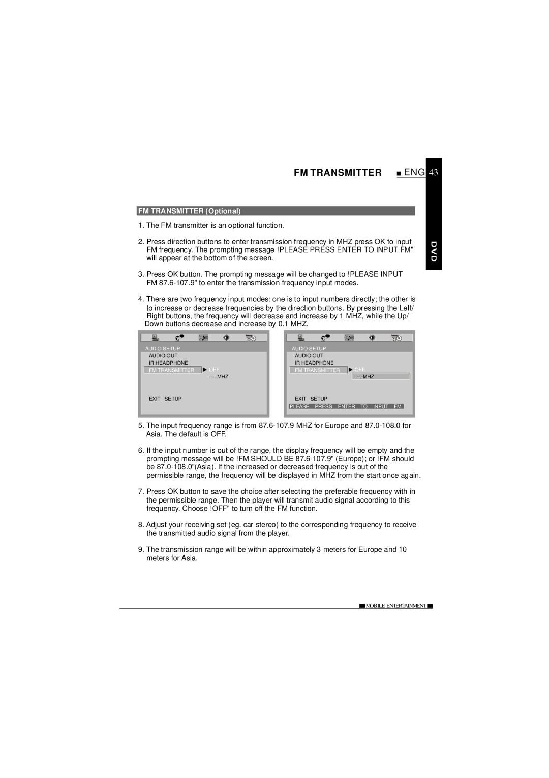 NextBase SDV685-AC operating instructions FM Transmitter, FM transmitter is an optional function 