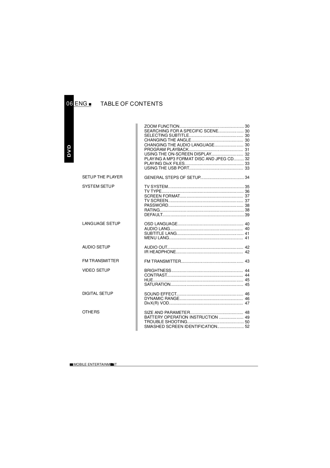 NextBase SDV685-AC operating instructions ENG Table of Contents 