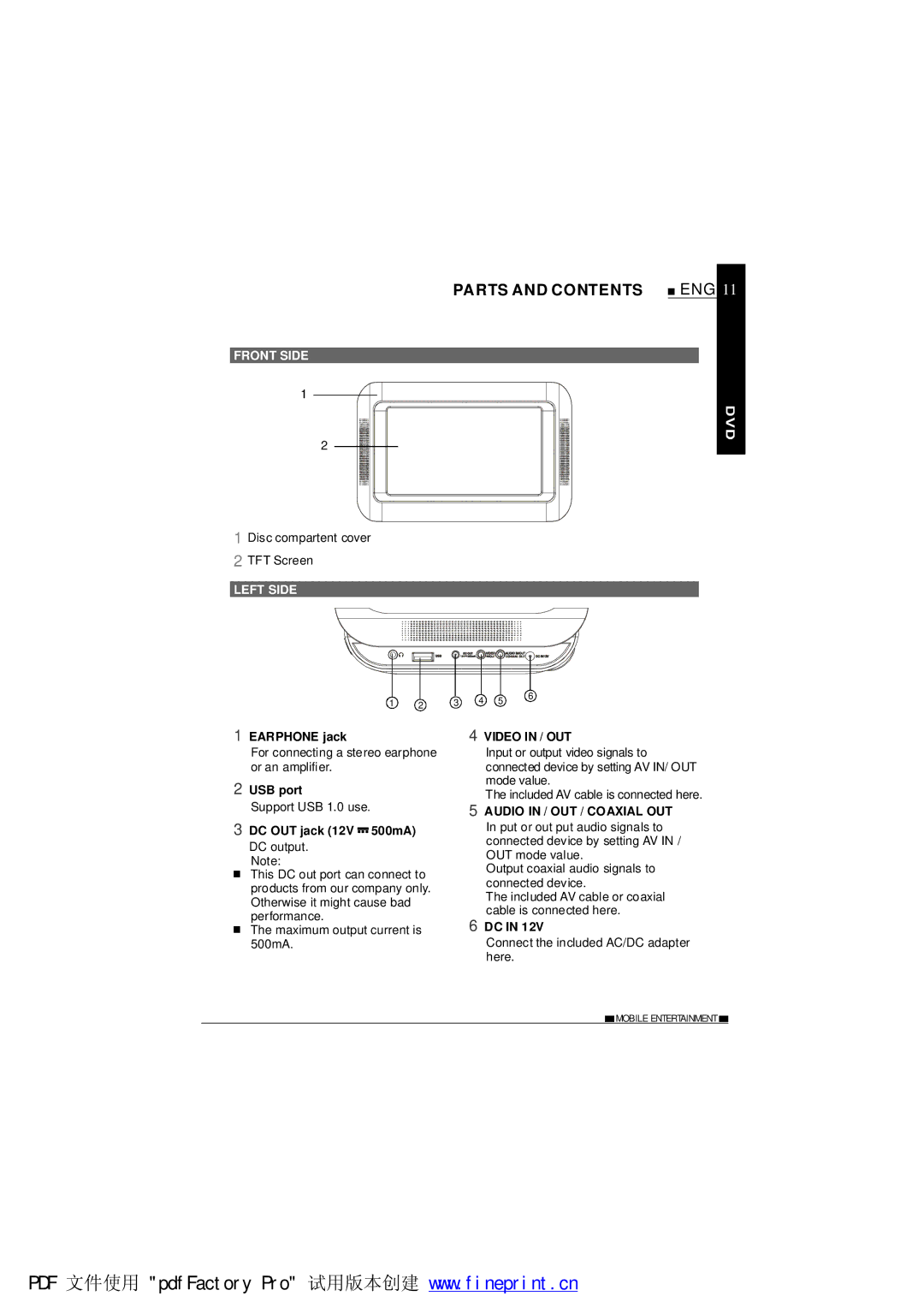 NextBase SDV685-AM operating instructions Parts and Contents 