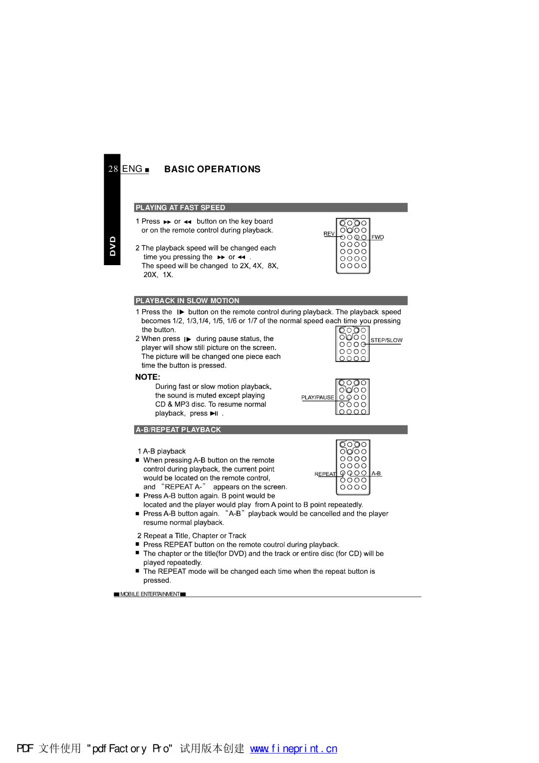 NextBase SDV685-AM operating instructions ENG Basic Operations 