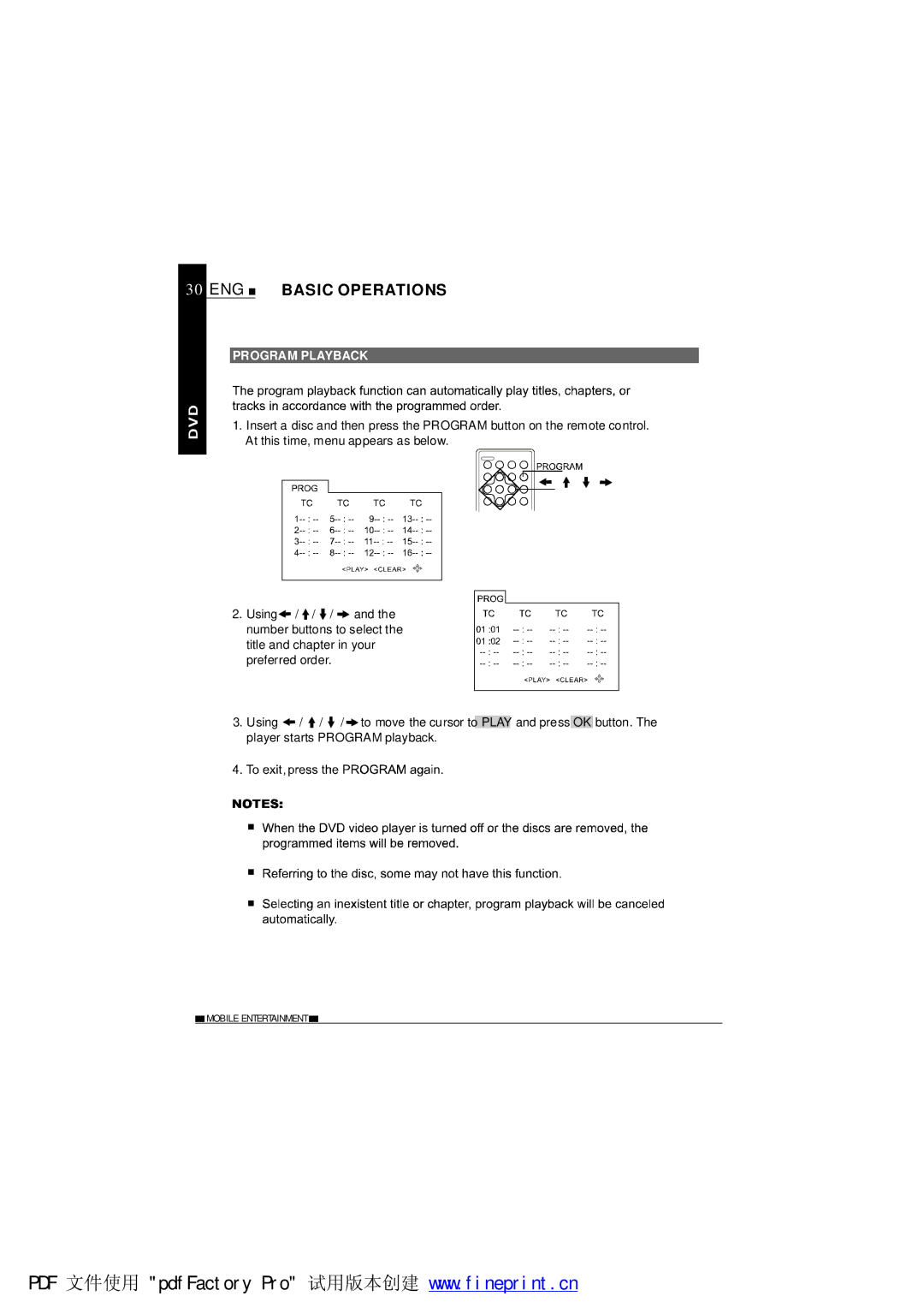 NextBase SDV685-AM operating instructions Program Playback 