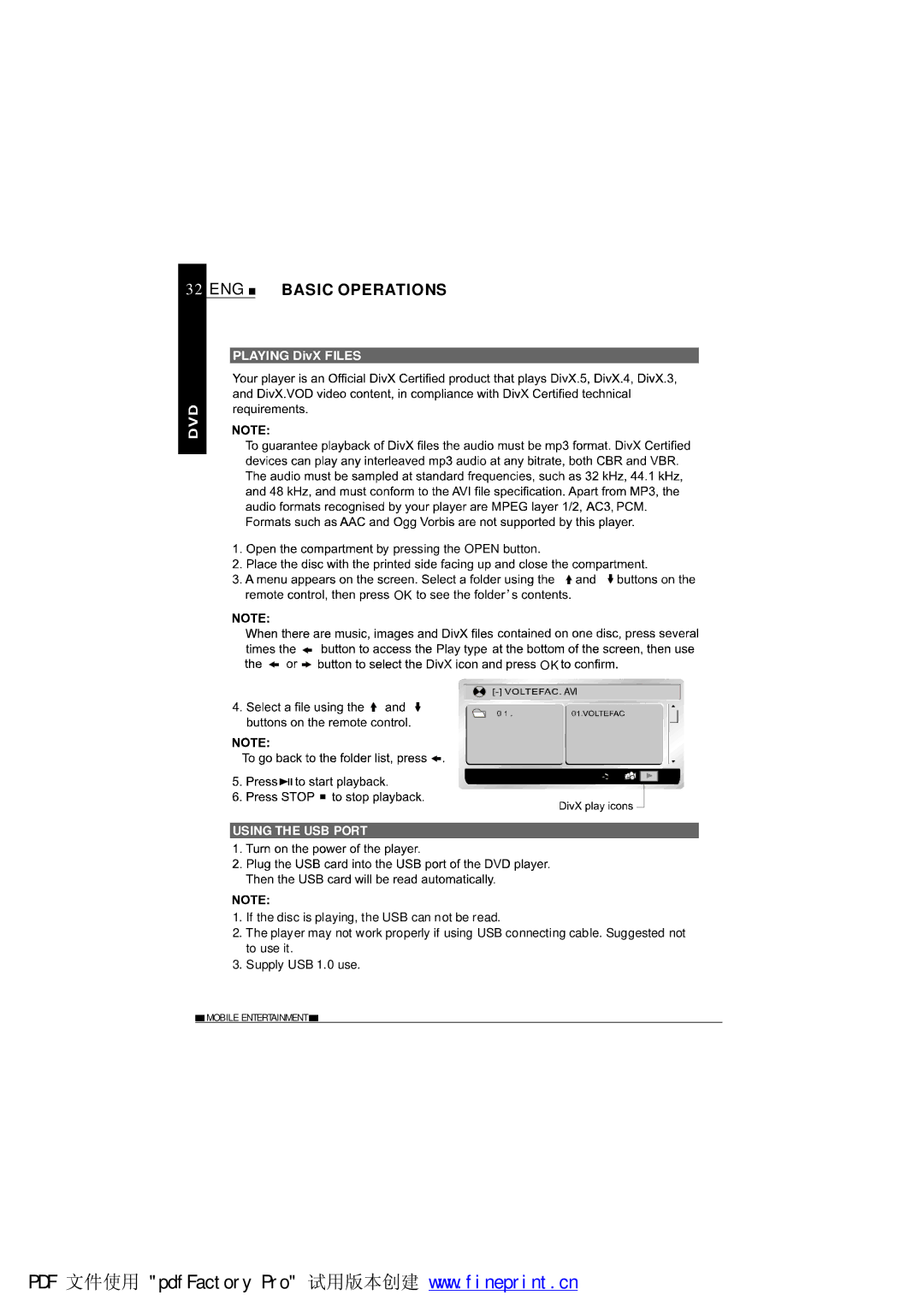 NextBase SDV685-AM operating instructions Using the USB Port 