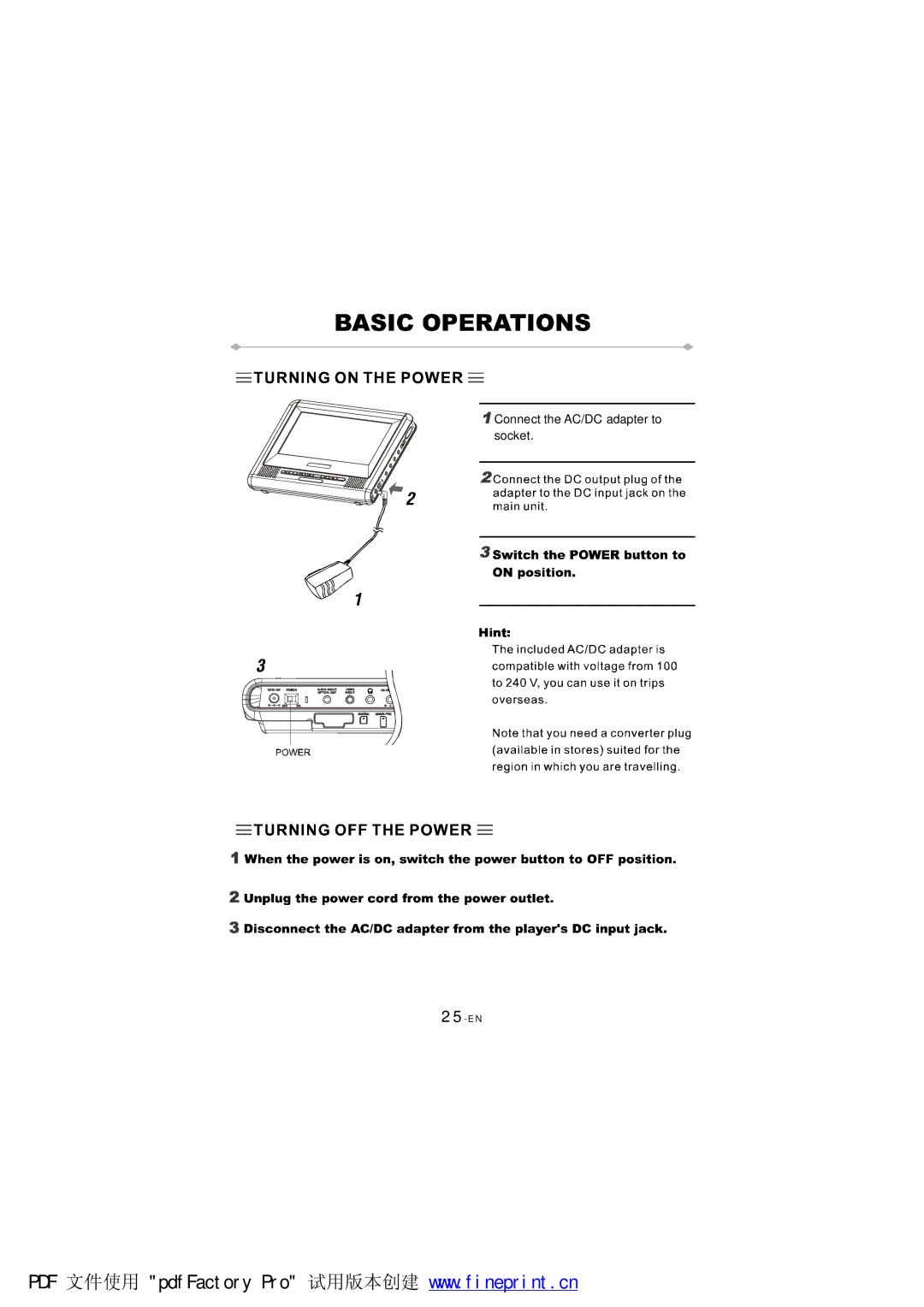 NextBase SDV97-AC manual Connect the AC/DC adapter to socket 