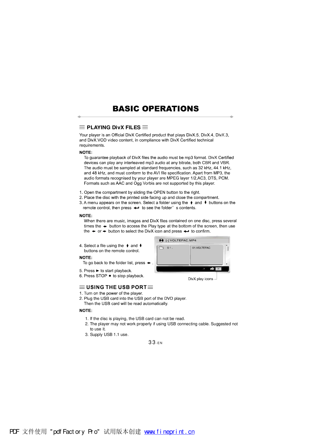 NextBase SDV97-AC manual Playing DivX Files 