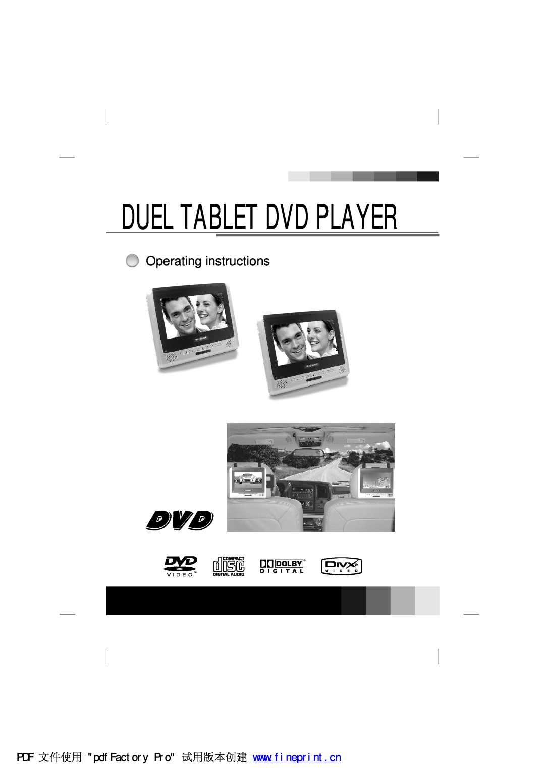 NextBase SDV97-AC manual Duel Tablet Dvd Player, Operating instructions 