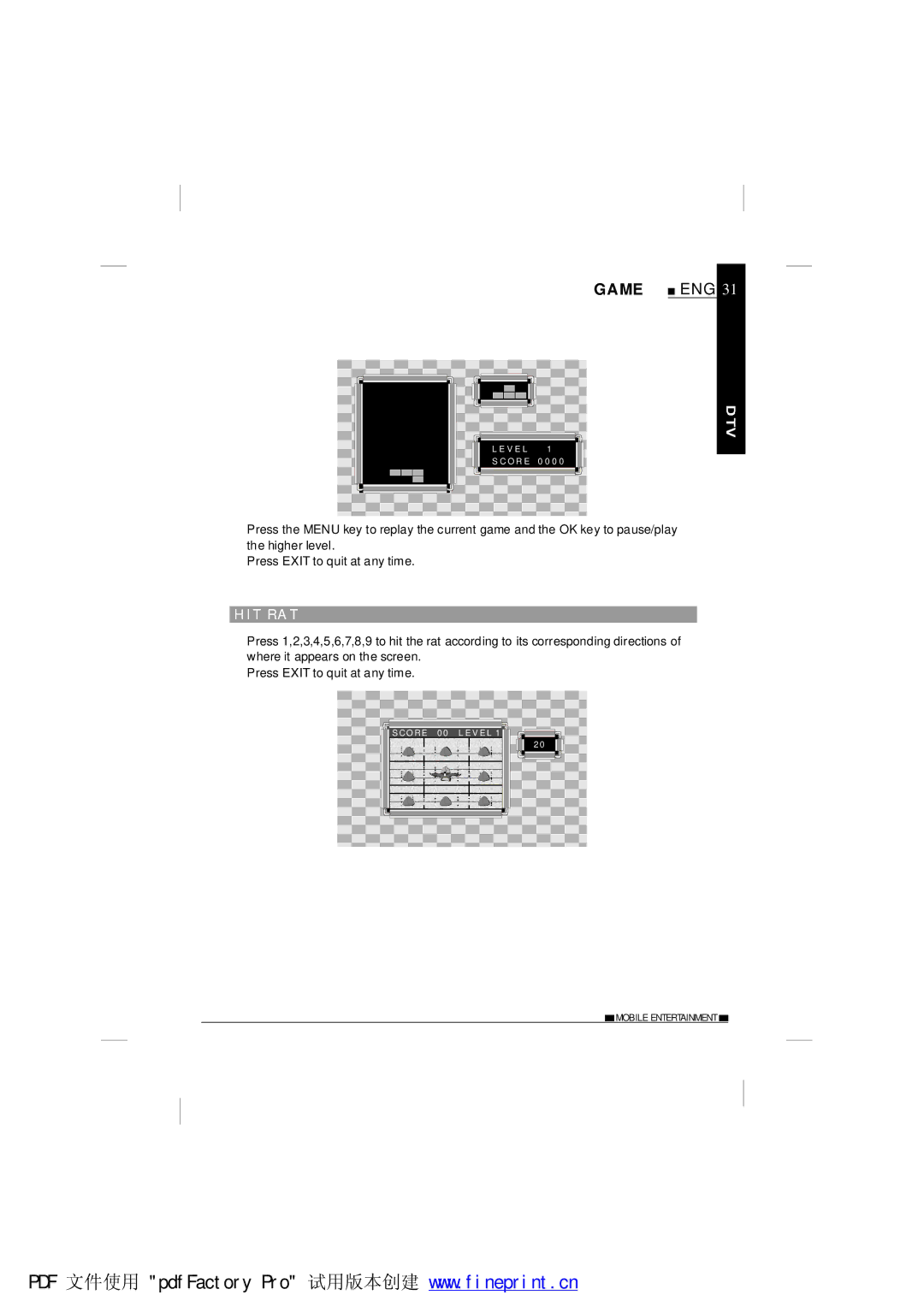 NextBase TV700 operating instructions Hit Ra T 