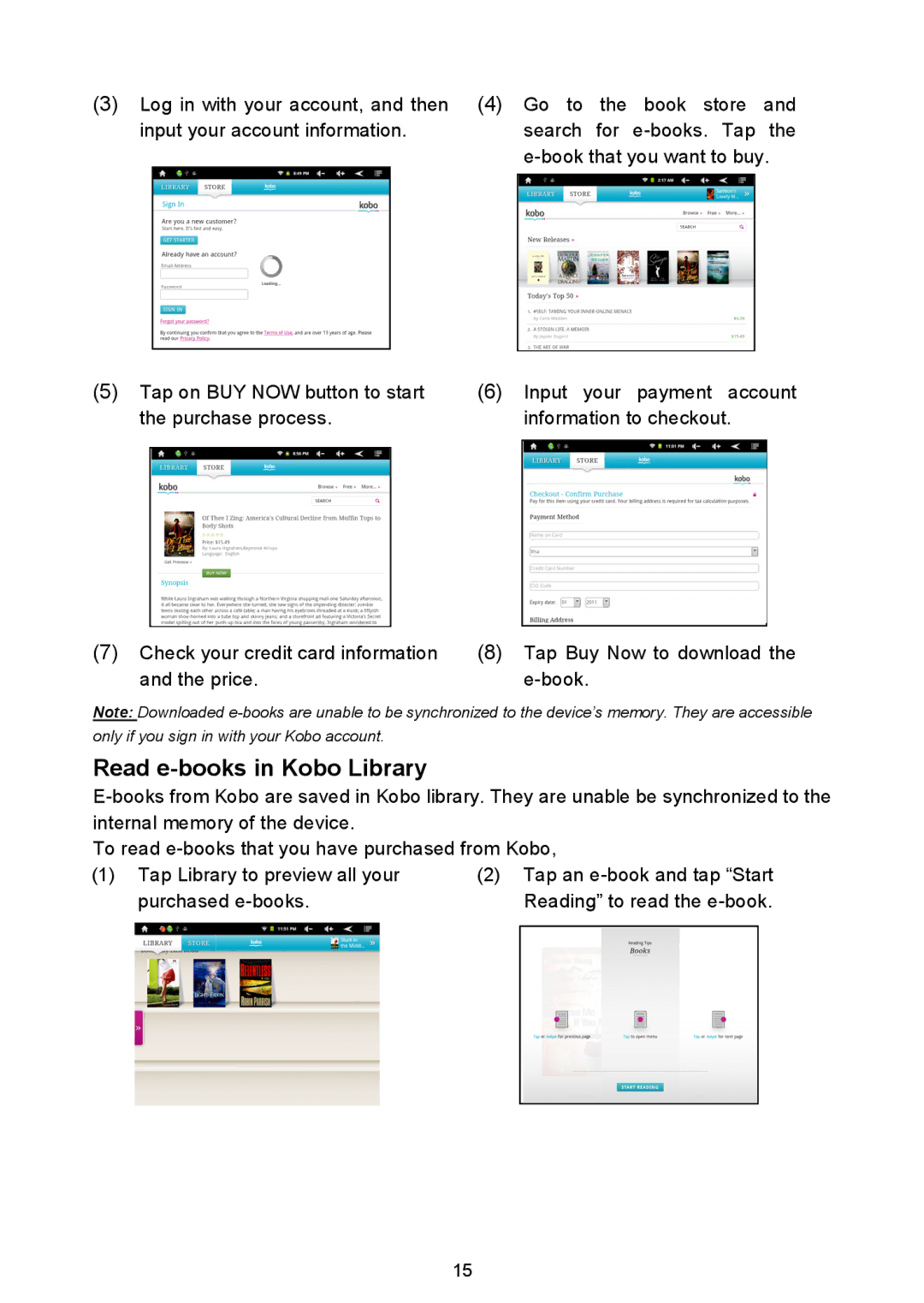 Nextbook NEXT8P12 instruction manual Read e-books in Kobo Library 