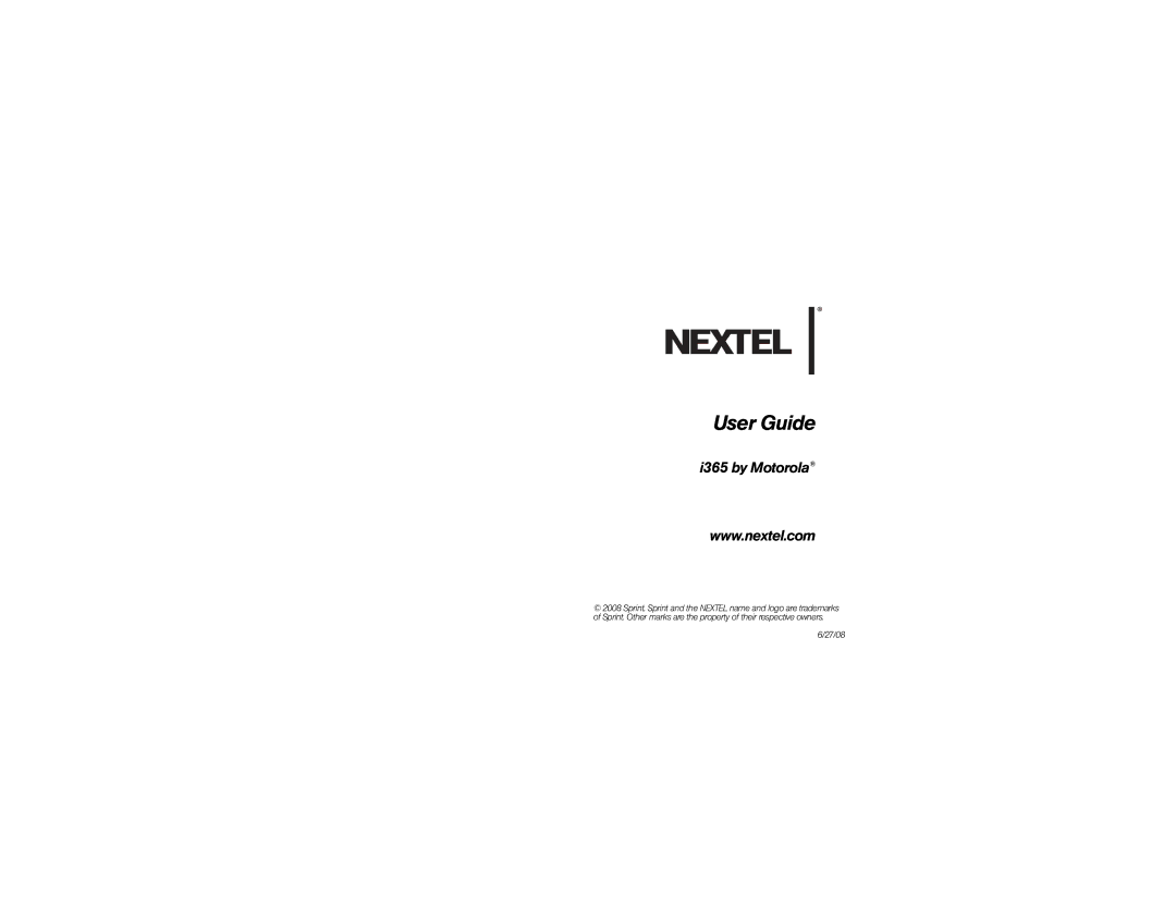 Nextel comm i365 manual User Guide 