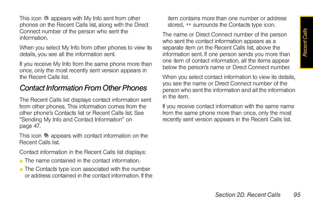 Nextel comm i365 manual Contact Information From Other Phones 