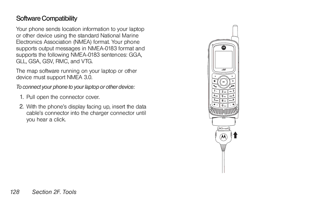 Nextel comm i365 manual Software Compatibility, To connect your phone to your laptop or other device 