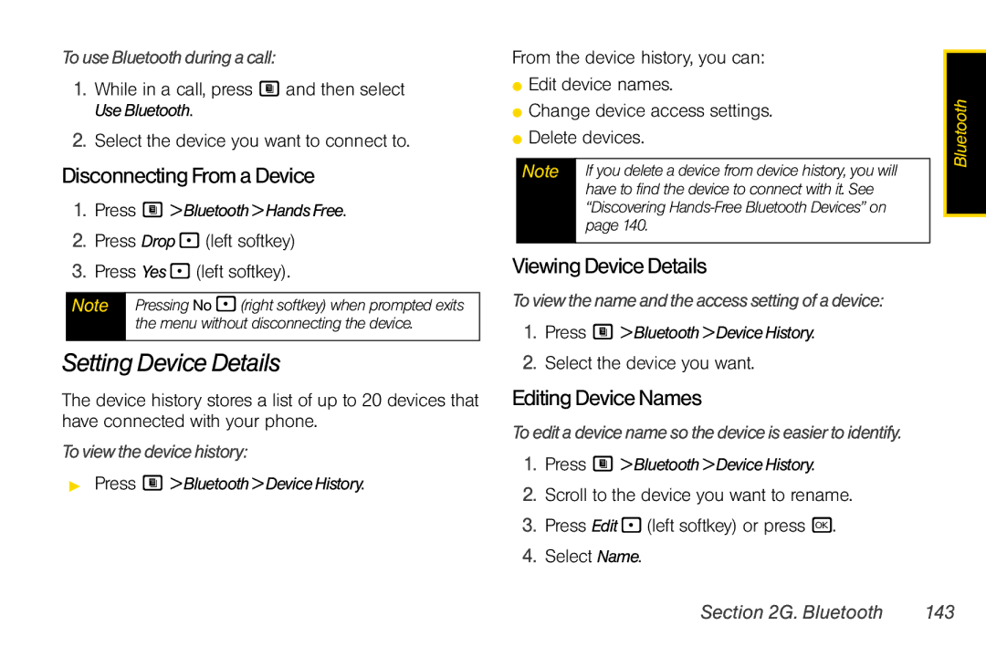 Nextel comm i365 manual Setting Device Details, DisconnectingFromaDevice, ViewingDeviceDetails, EditingDeviceNames 