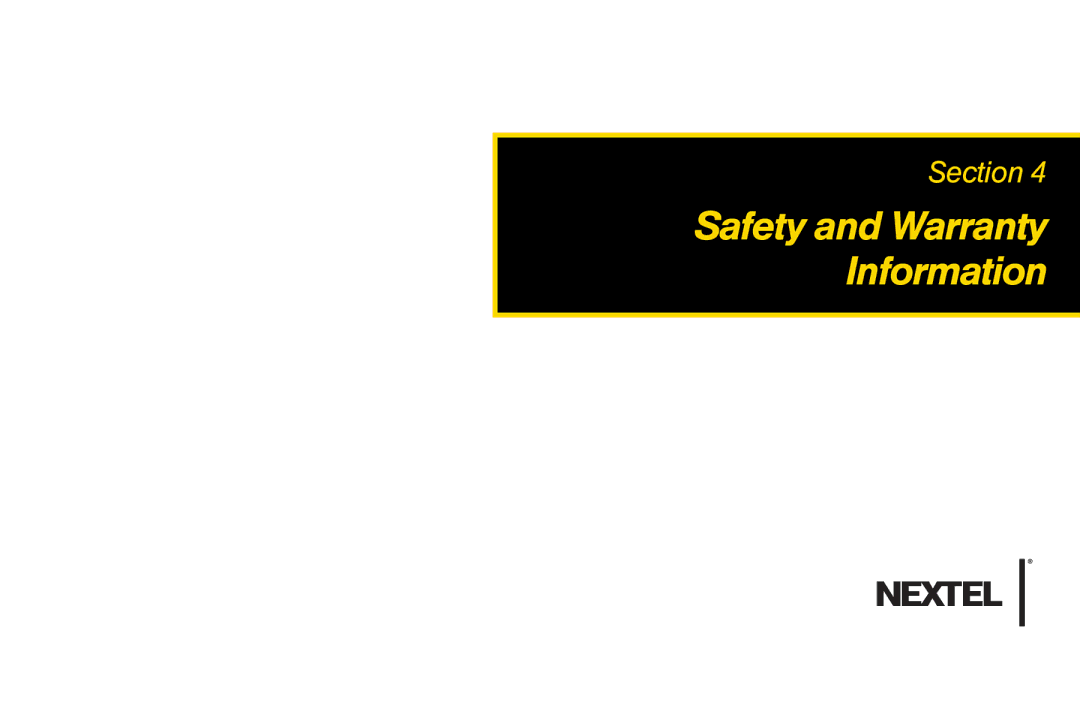 Nextel comm i365 manual Safety and Warranty Information 