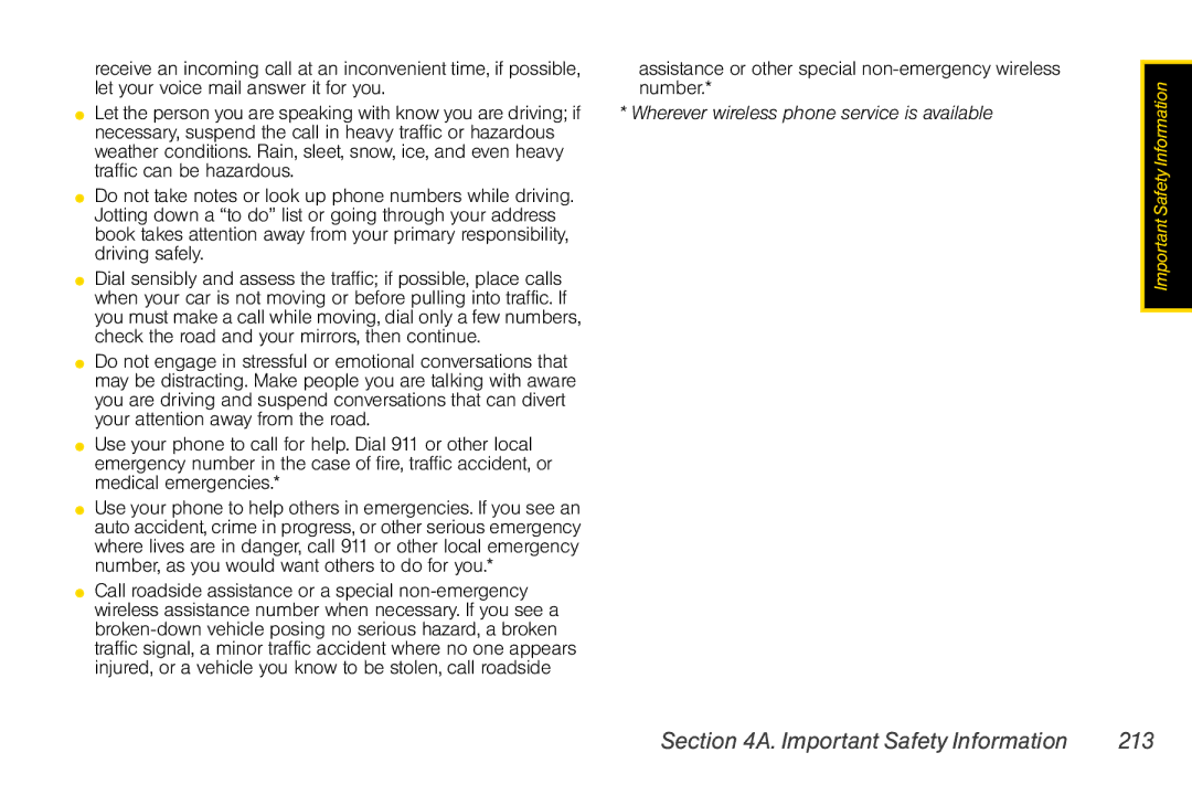 Nextel comm i365 manual Important Safety Information 213, Wherever wireless phone service is available 