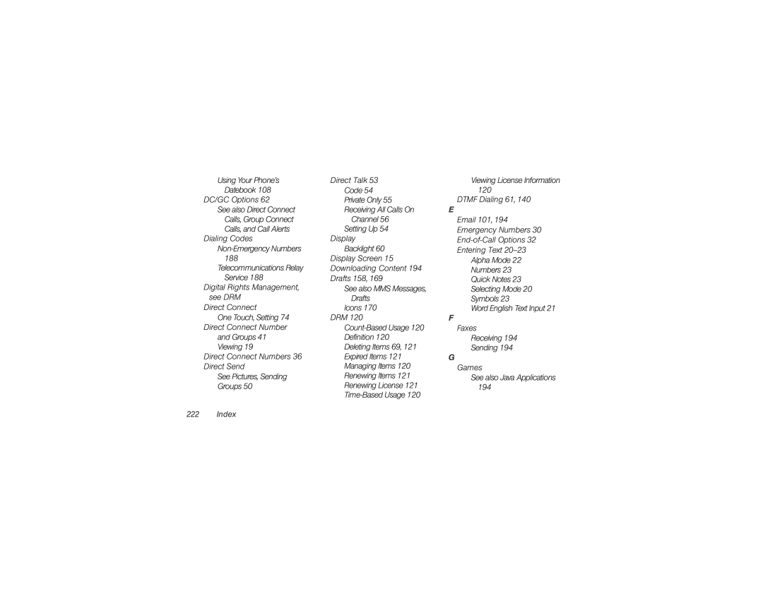 Nextel comm i365 manual Index 