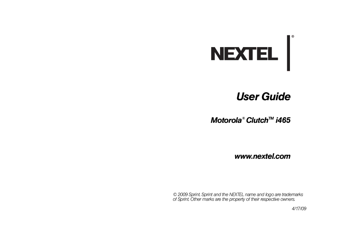 Nextel comm I465 manual User Guide 