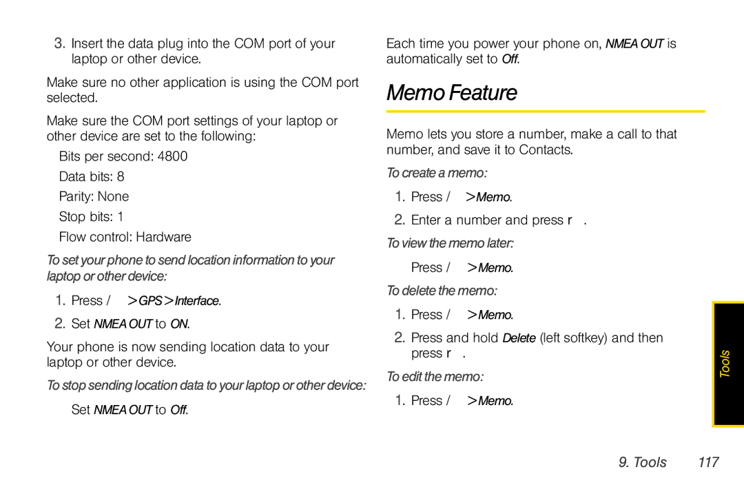 Nextel comm I465 manual Memo Feature 