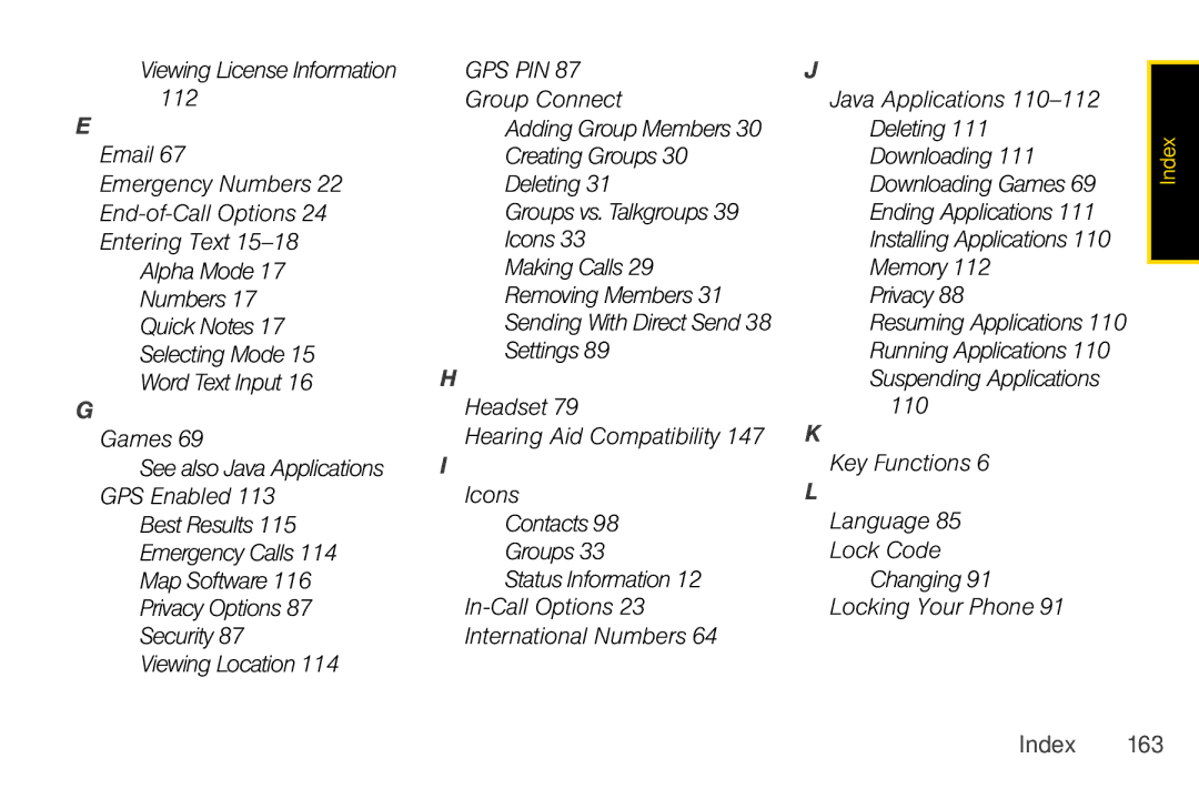 Nextel comm I465 manual Suspending Applications, Running Applications, Installing Applications, Resuming Applications 