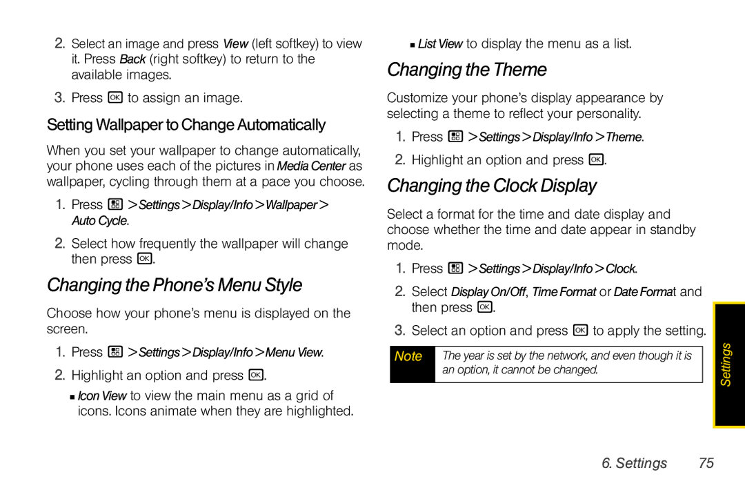 Nextel comm I465 manual Changing the Phone’s Menu Style, Changing the Theme, Changing the Clock Display 