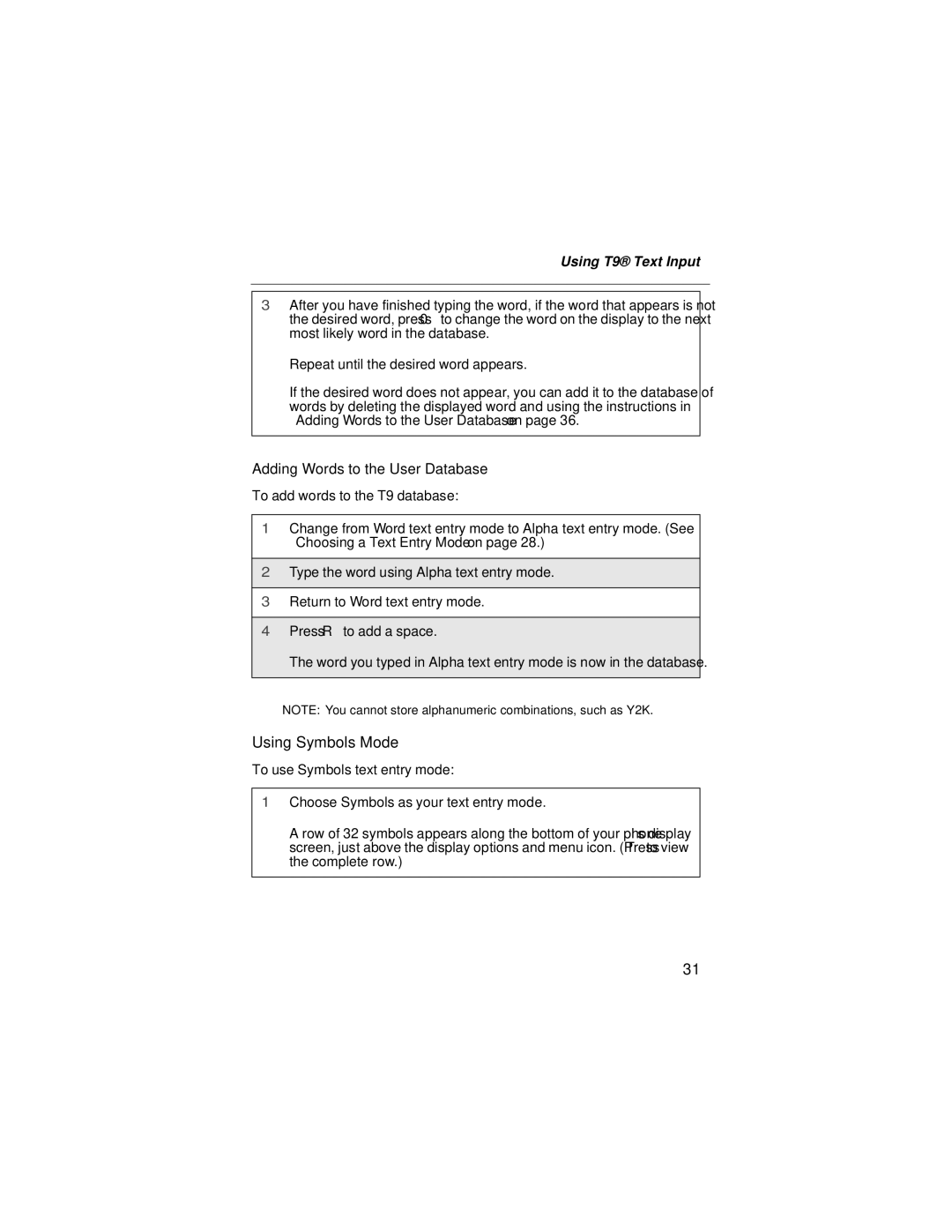 Nextel comm i58sr manual Using Symbols Mode, Adding Words to the User Database 