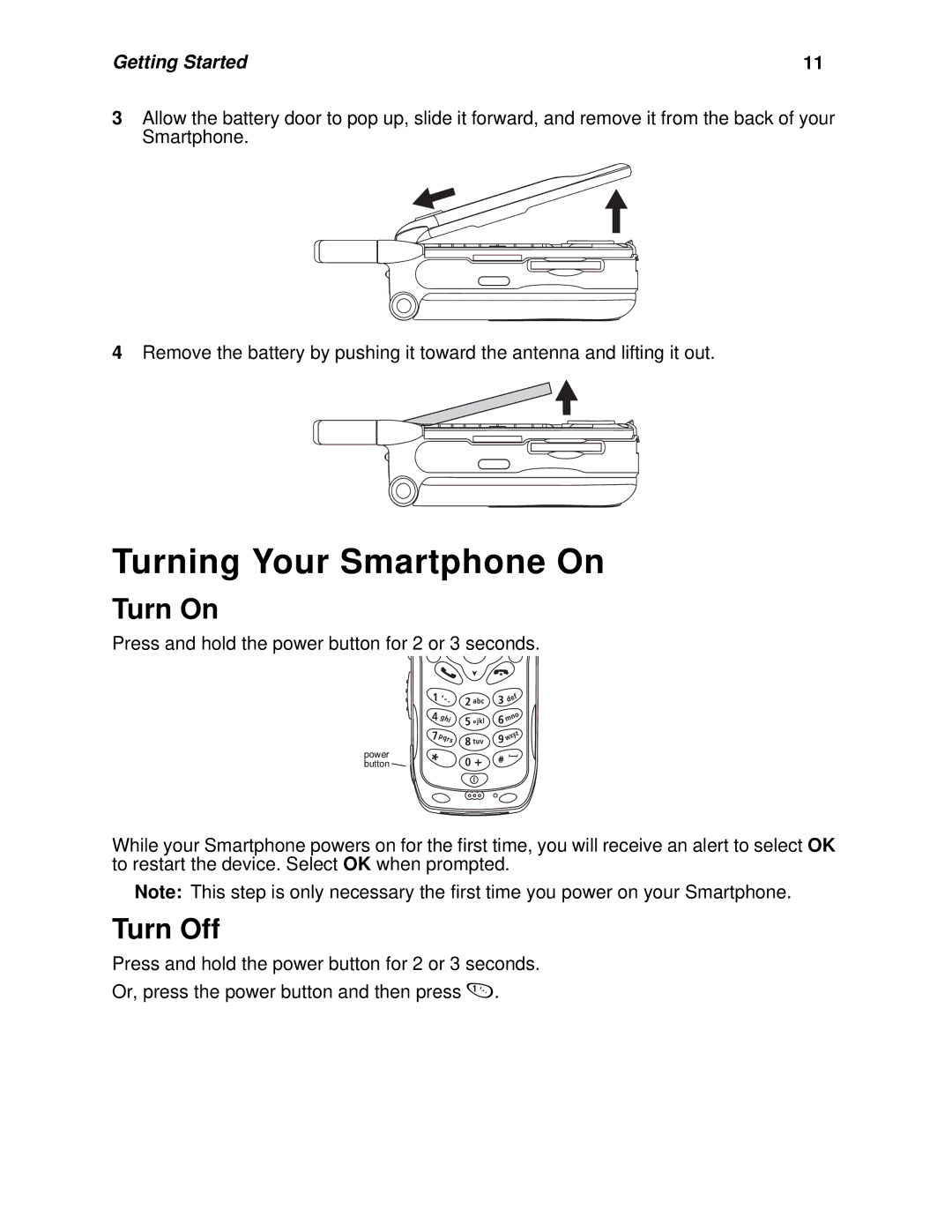 Nextel comm I920, I930 manual Turning Your Smartphone On, Turn On, Turn Off 