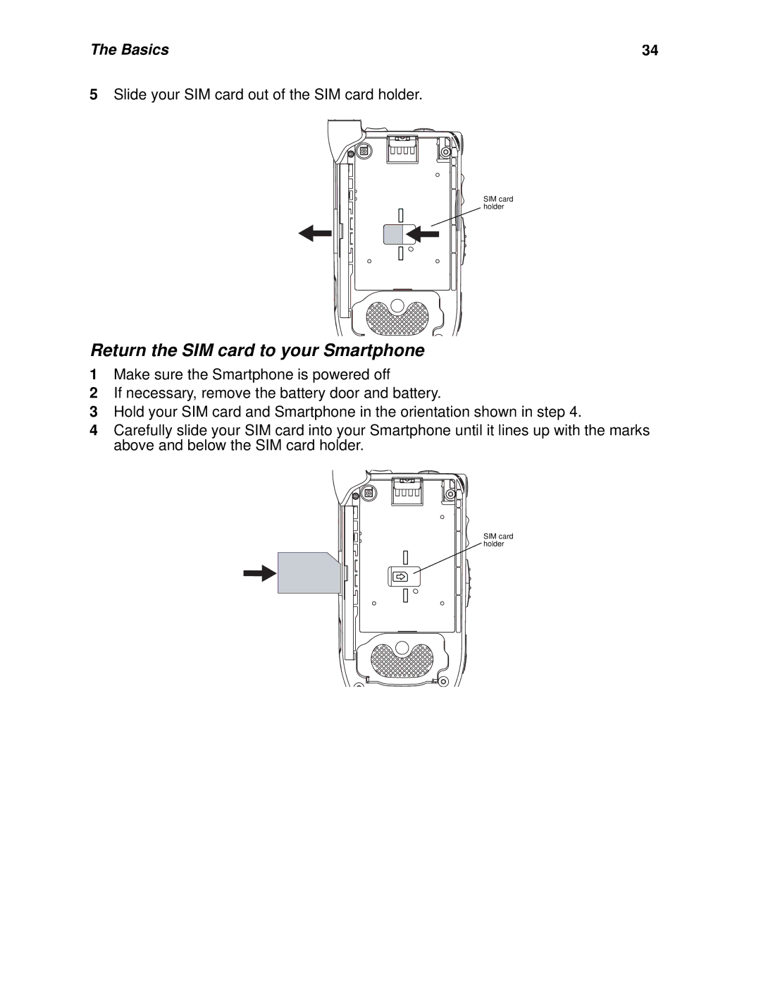 Nextel comm I930, I920 manual Return the SIM card to your Smartphone 