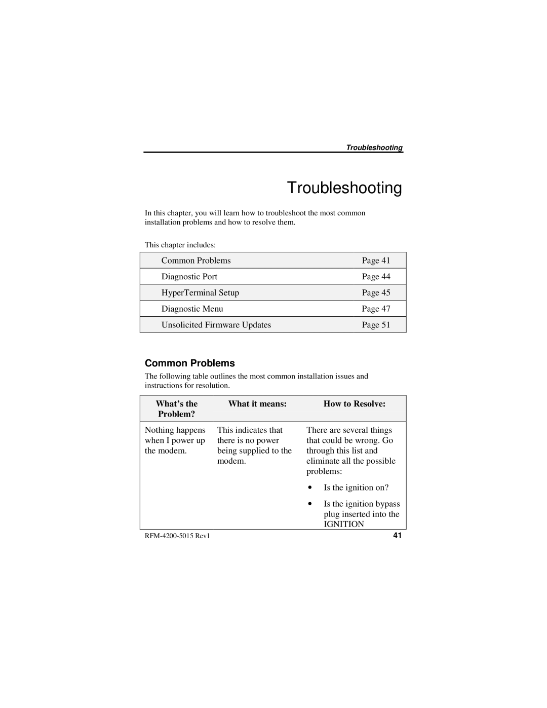 Nextel comm IR1200 manual Troubleshooting, Common Problems 