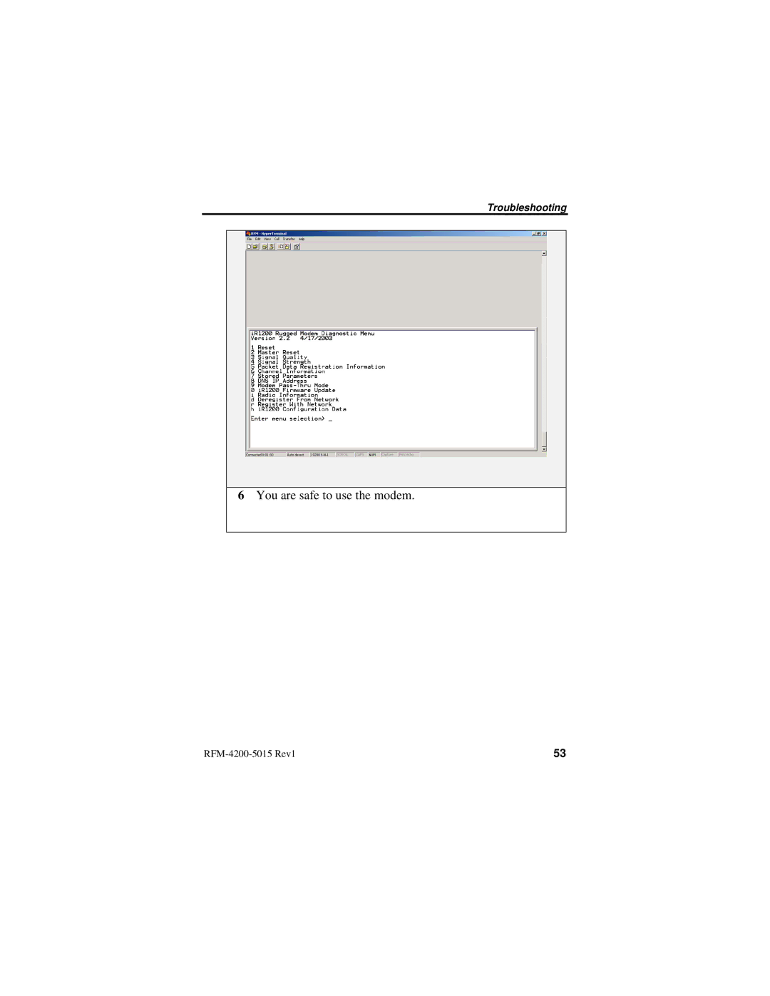 Nextel comm IR1200 manual You are safe to use the modem 