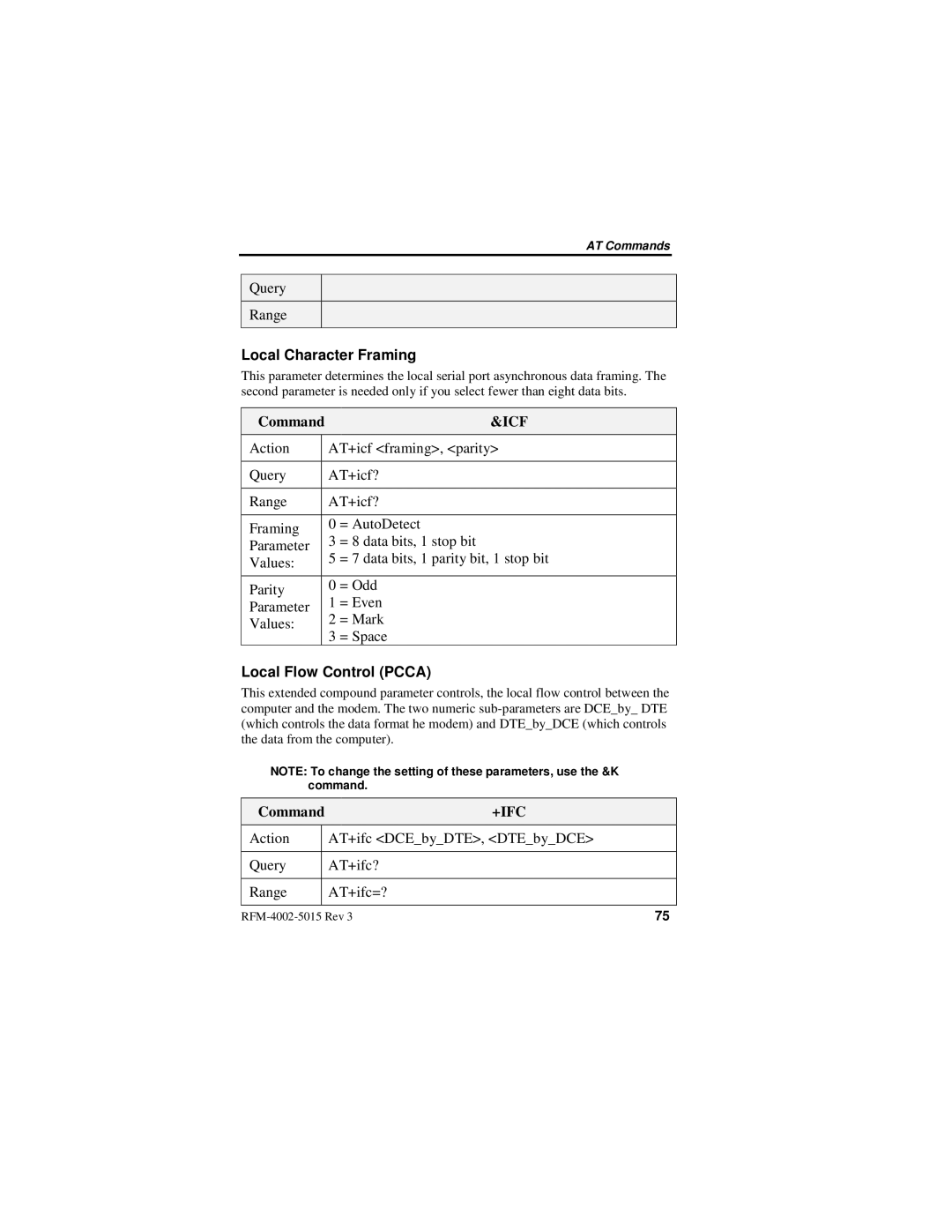 Nextel comm IR1200 manual Local Character Framing, Command&ICF, Local Flow Control Pcca, Command+IFC 