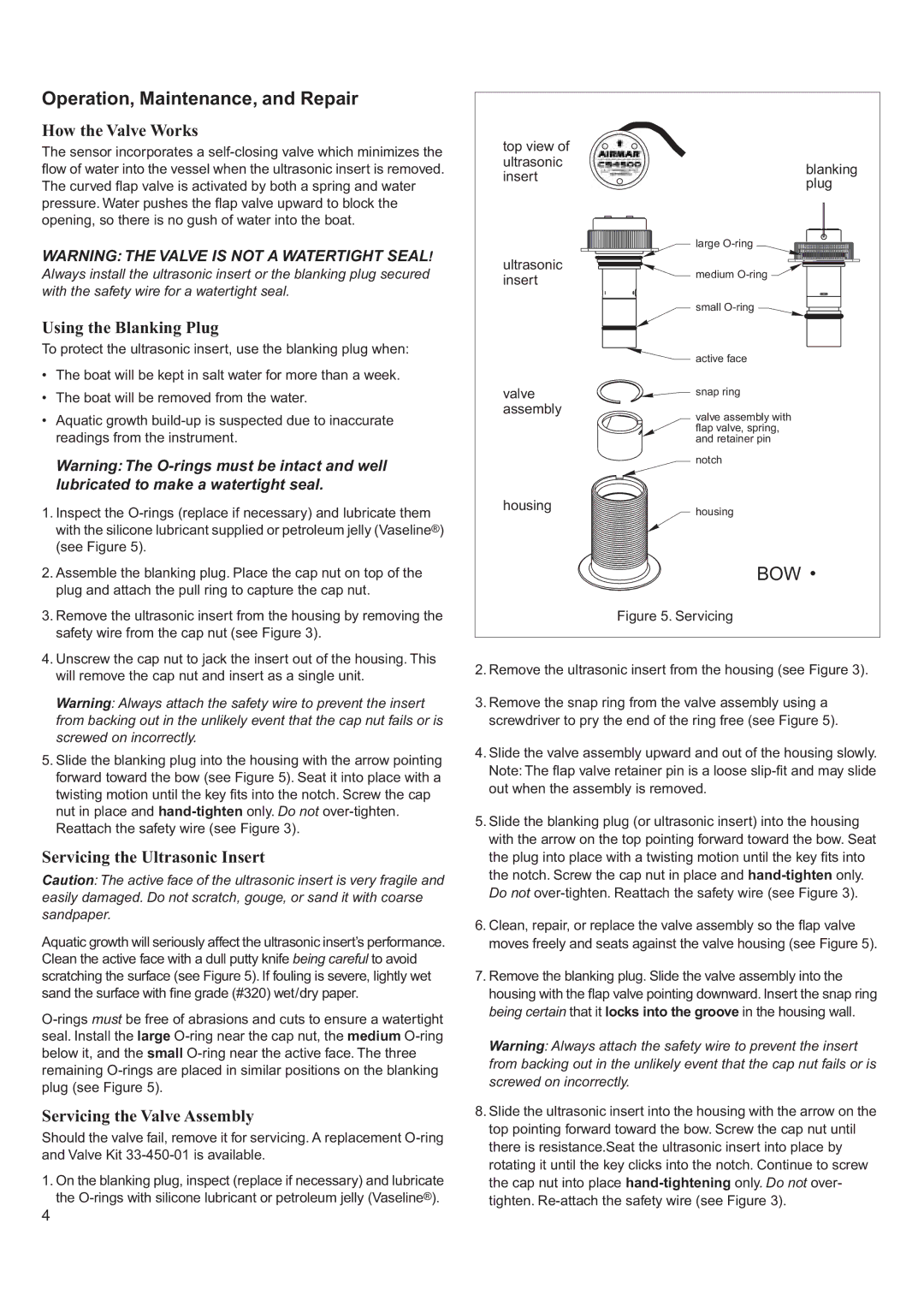 Nexus 21 CS4500-610 operation manual Operation, Maintenance, and Repair, How the Valve Works, Using the Blanking Plug 