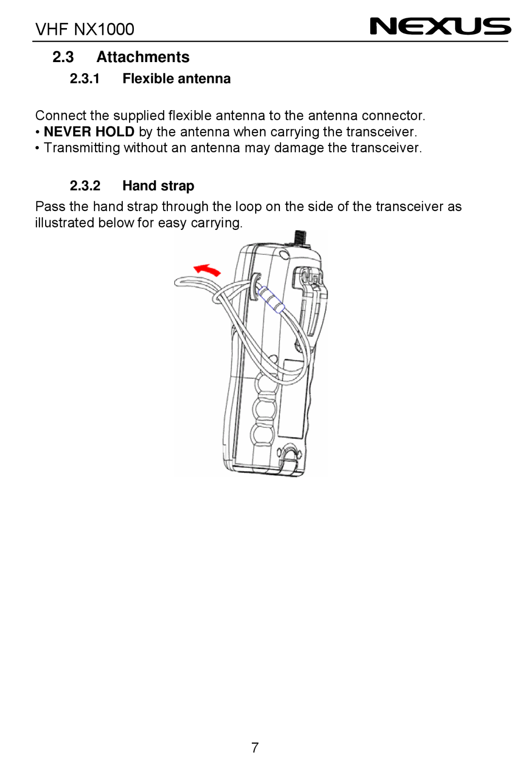 Nexus 21 NX1000 operation manual Attachments 