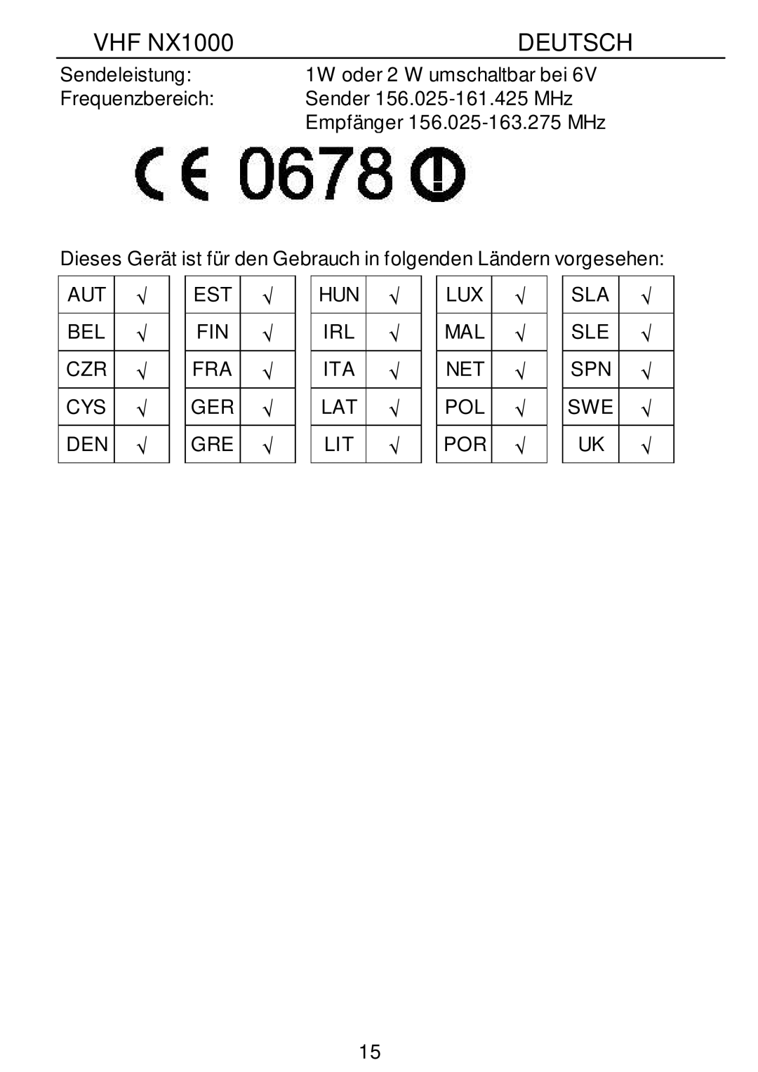 Nexus 21 NX1000 operation manual Deutsch 