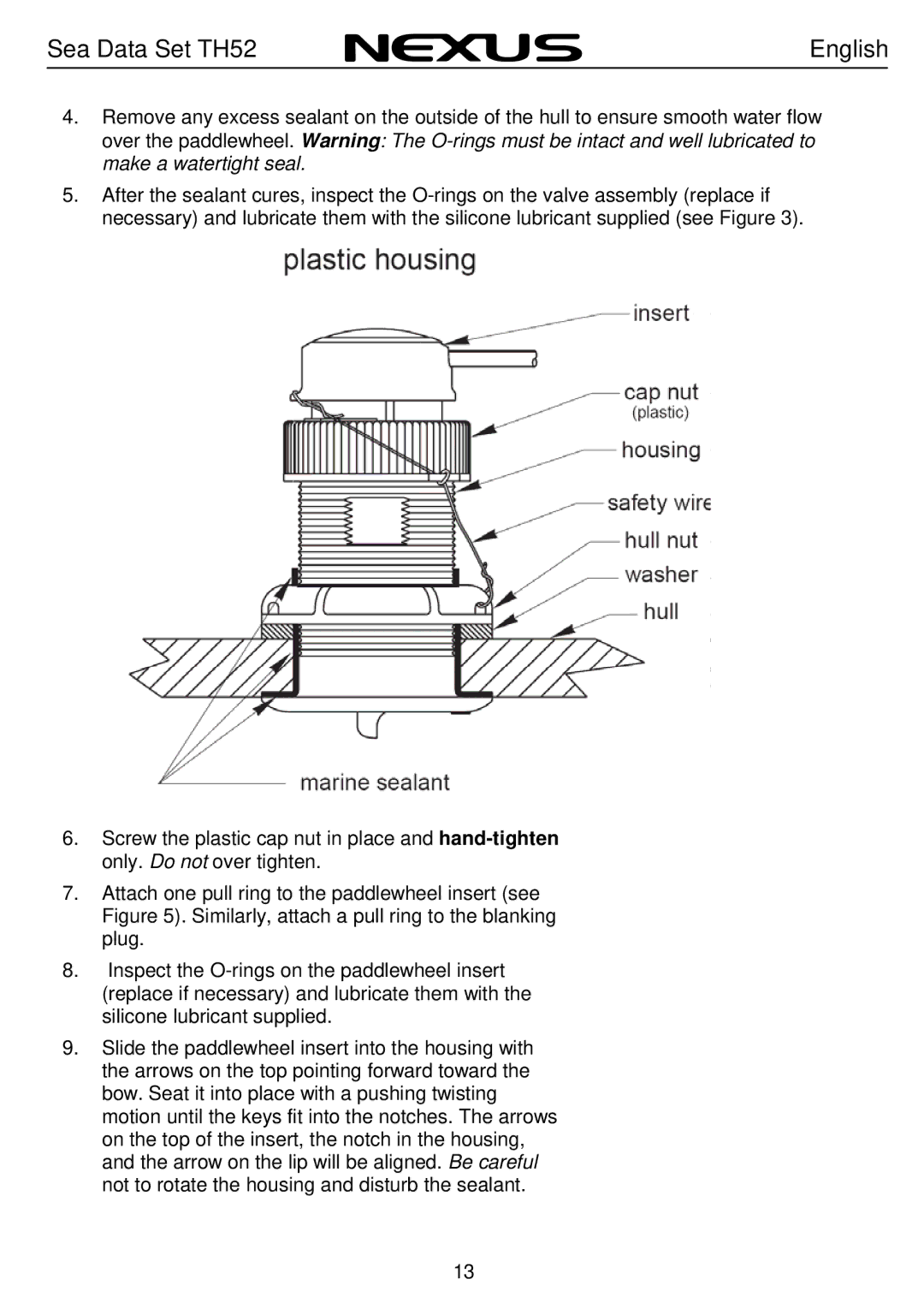 Nexus 21 operation manual Sea Data Set TH52 English 