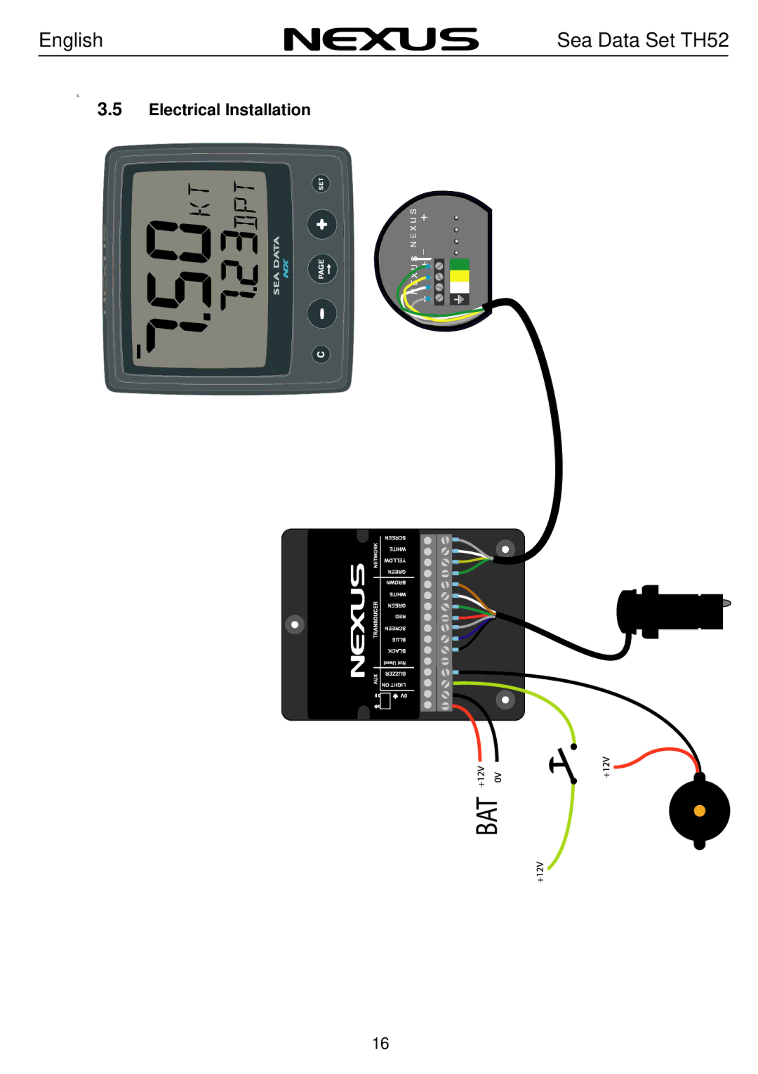 Nexus 21 TH52 operation manual Electrical Installation 