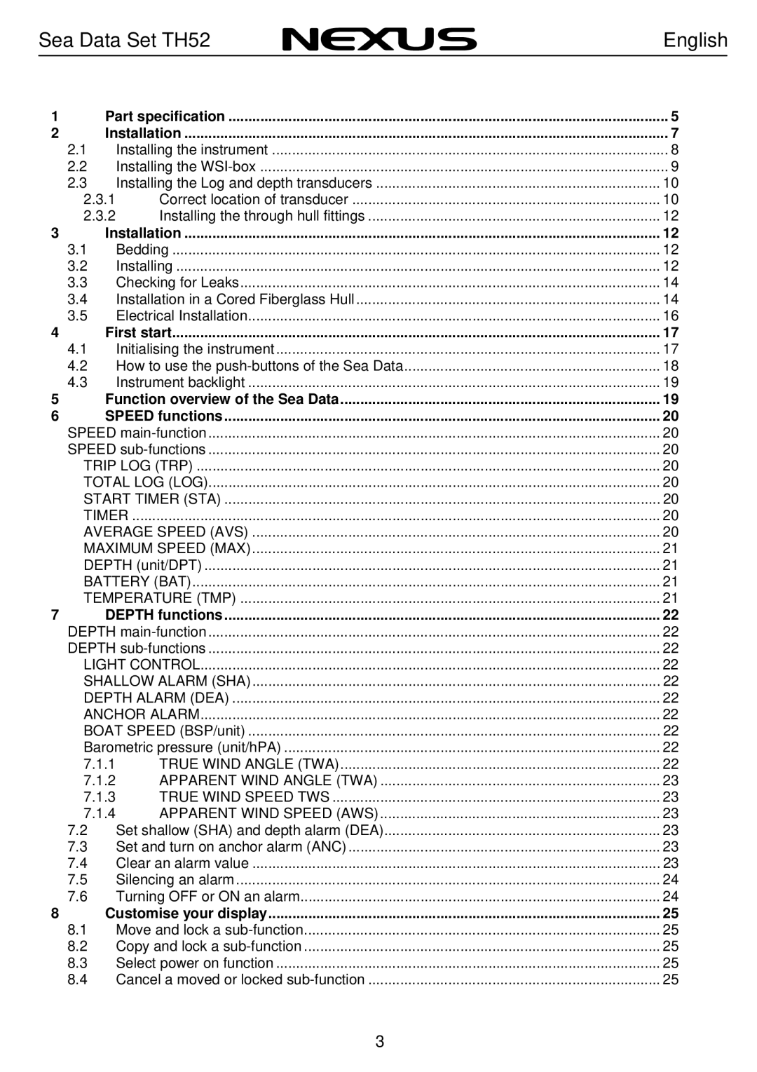 Nexus 21 TH52 operation manual Speed functions 