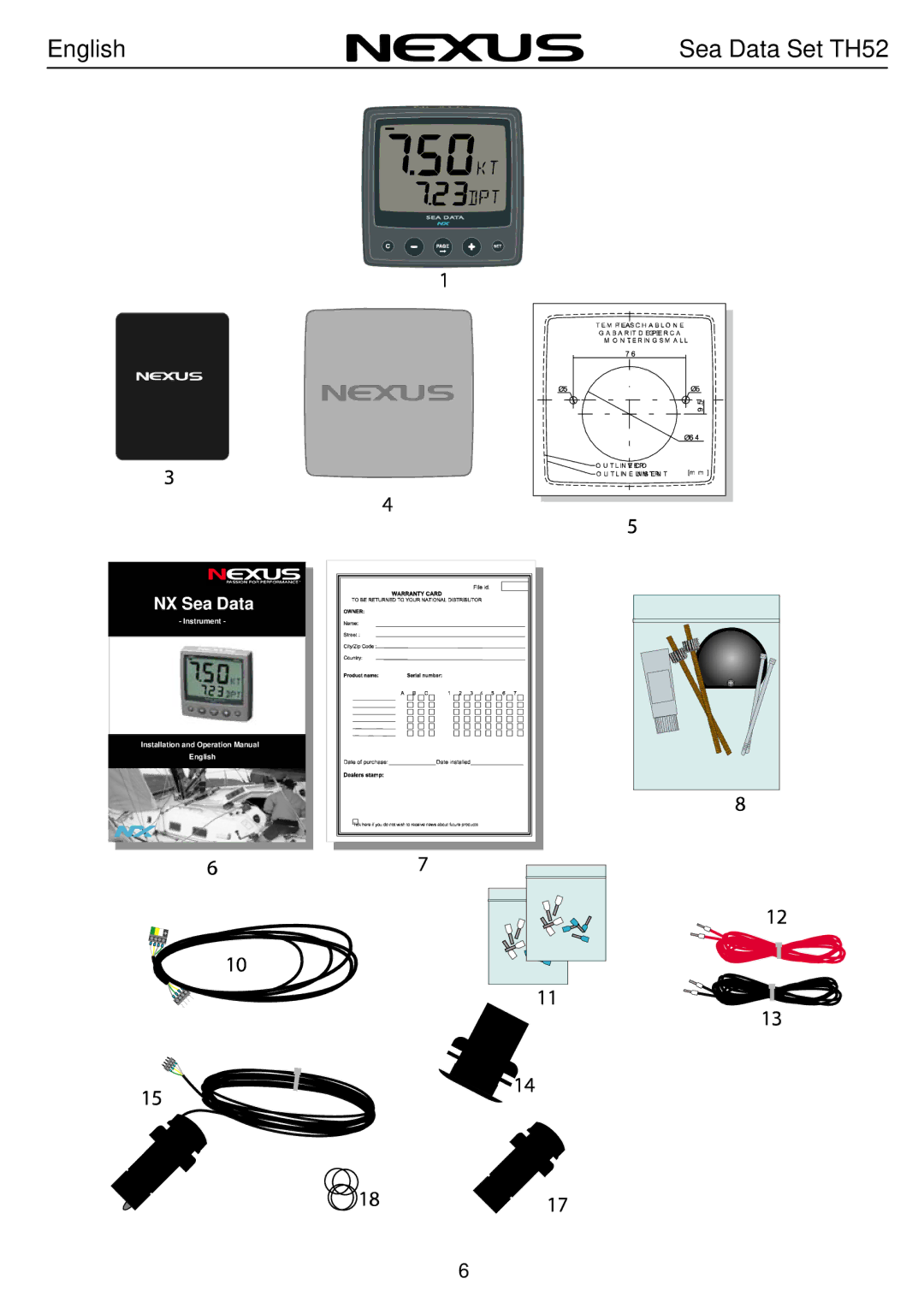 Nexus 21 TH52 operation manual NX Sea Data 