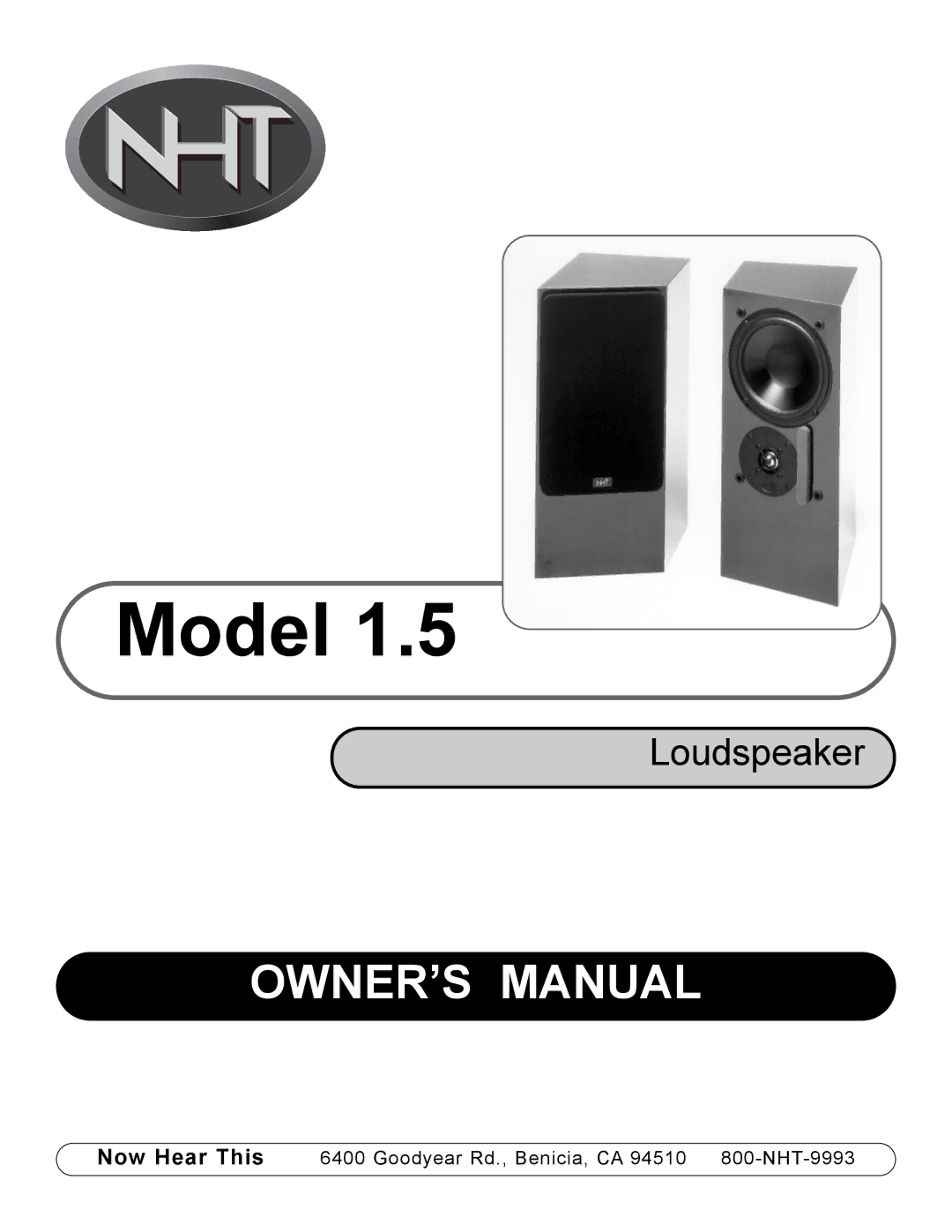 NHT 1.5 owner manual Model 