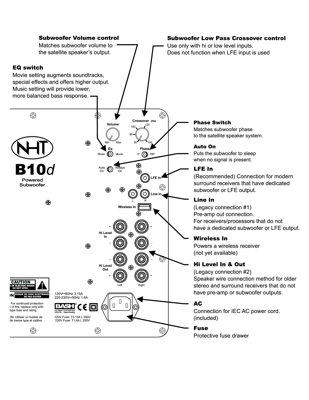 NHT B-10d manual 