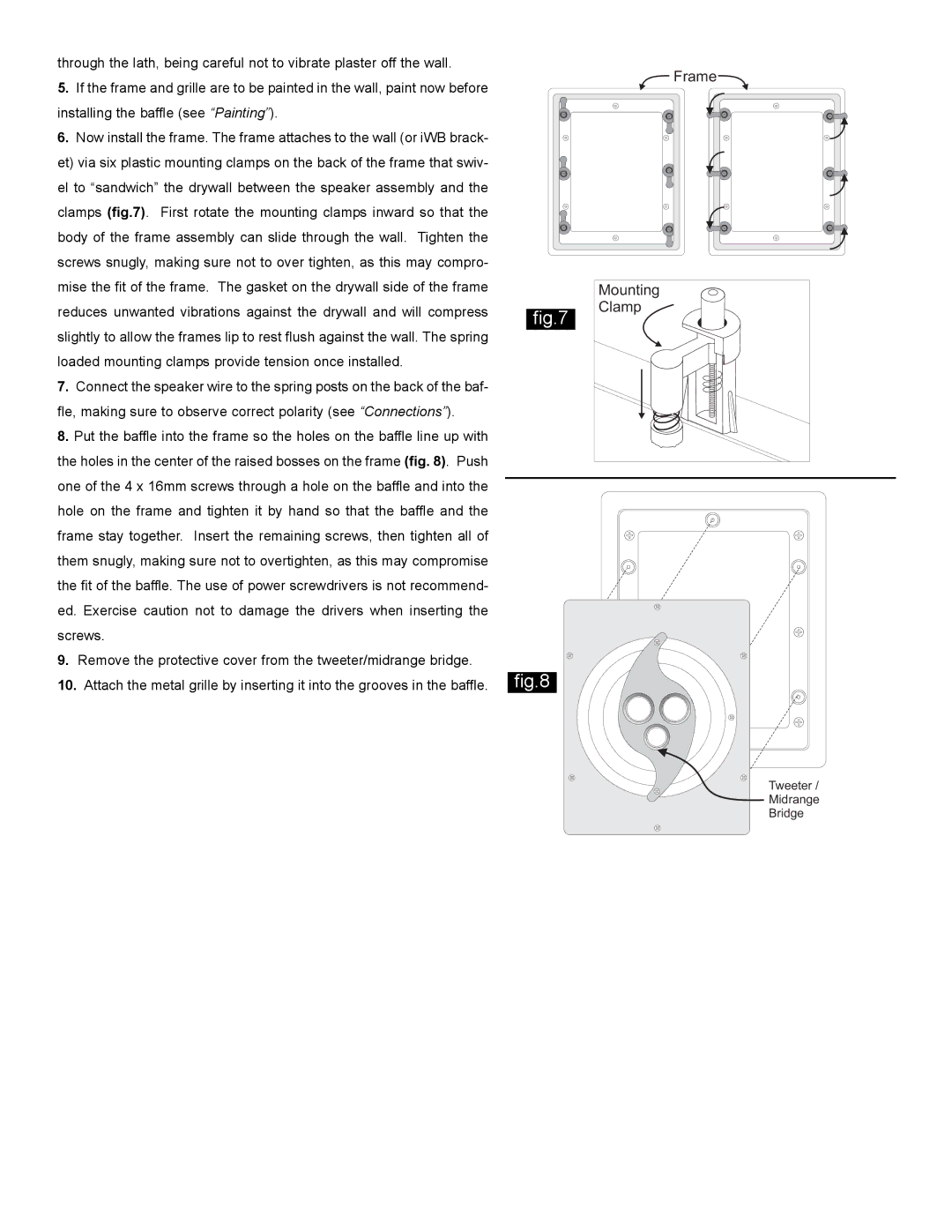 NHT iW3, IW2 owner manual Clamp 