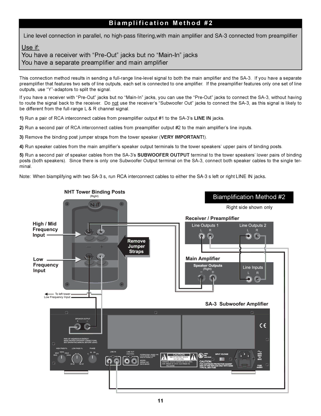 NHT SA-3 owner manual A m p l i f i c a t i o n M e t h o d # 