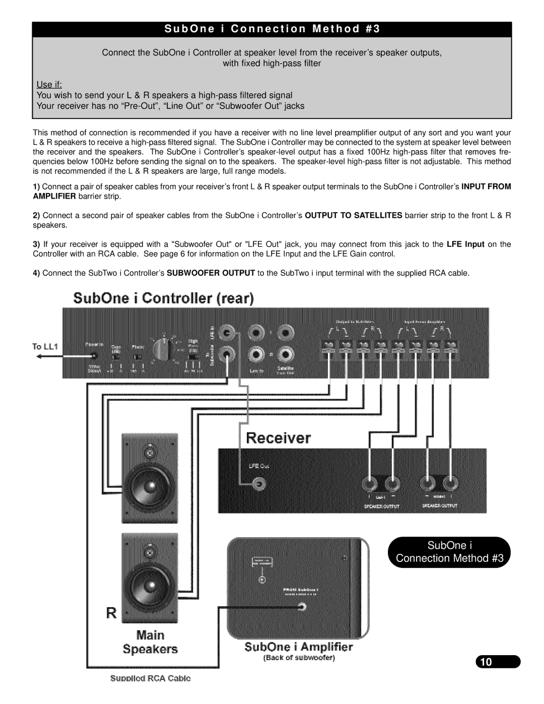 NHT SubOne i user manual SubOne Connection Method #3 