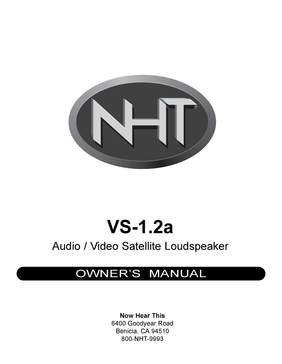 NHT VS-1.2a owner manual Now Hear This 