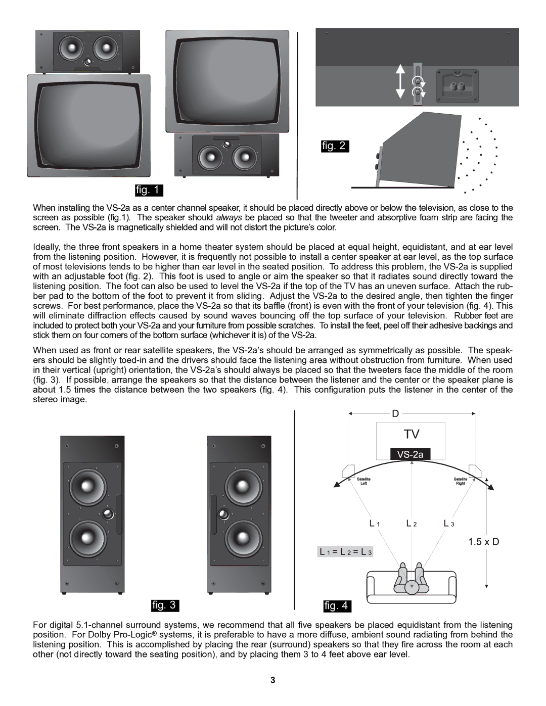 NHT VS-2a owner manual 