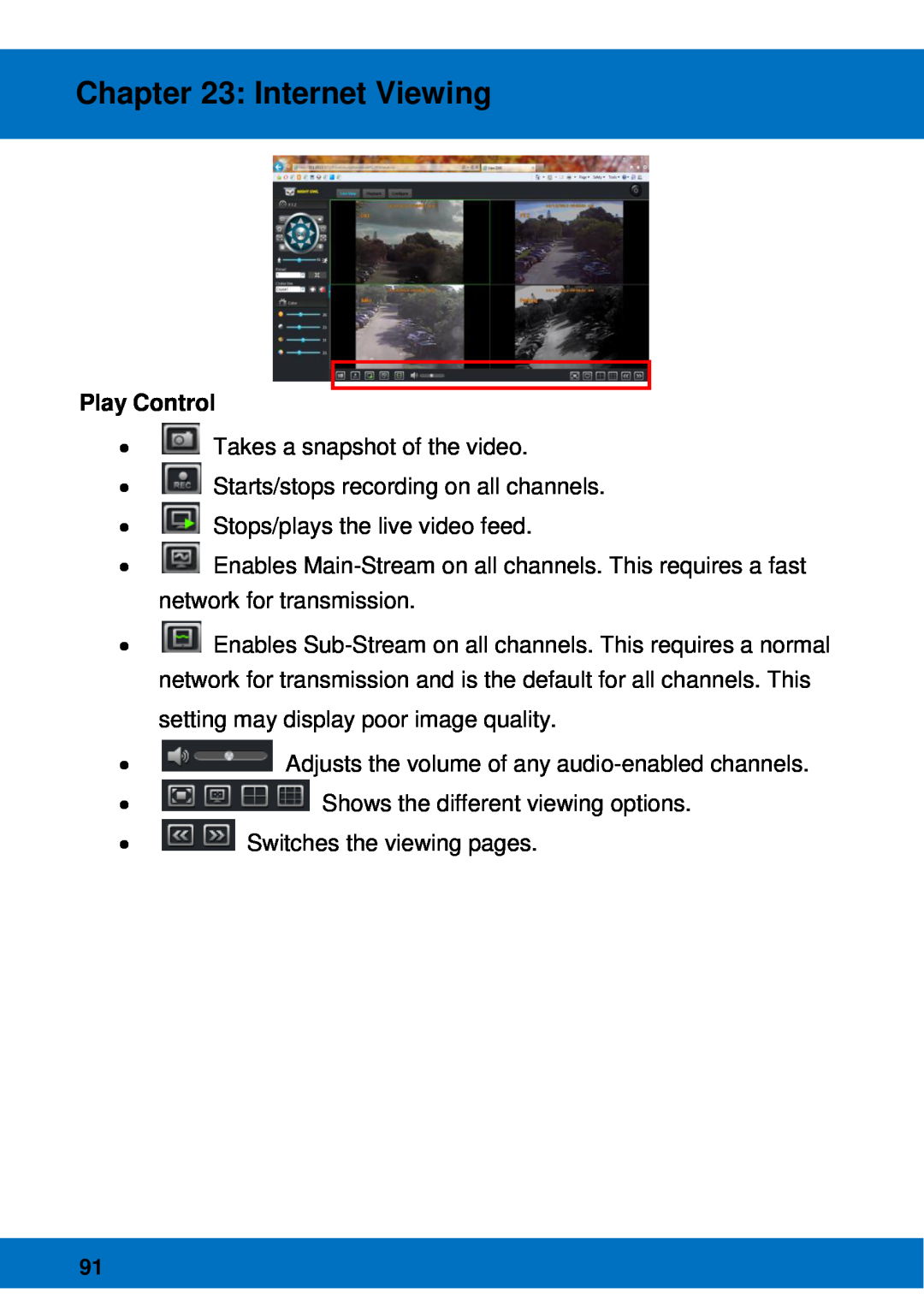 Night Owl Optics BJPRO-86-1TB, Night Owl Pro Remote Access manual Play Control, Internet Viewing 