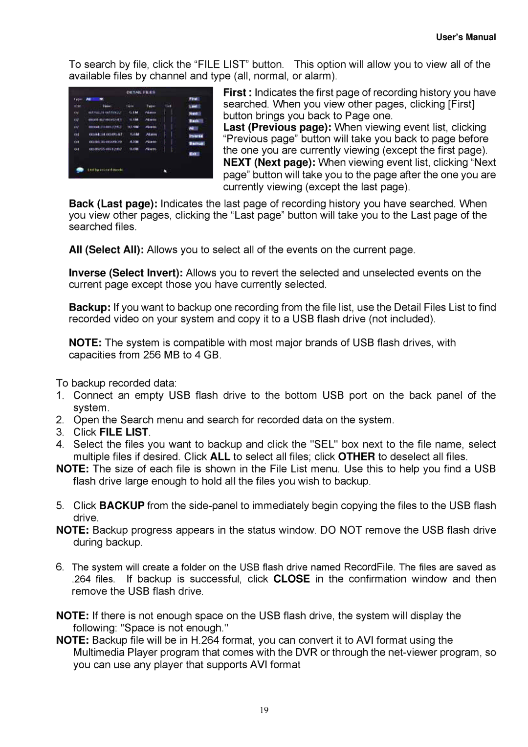 Night Owl Optics Zeus-DVR10, Zeus-DVR5, Digital Video Recorder manual Click File List 