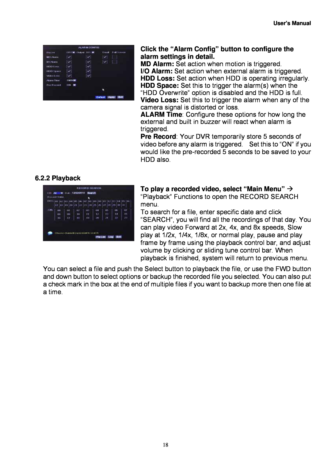 Night Owl Optics Zeus-DVR5, Zeus-DVR10, Digital Video Recorder manual Playback 