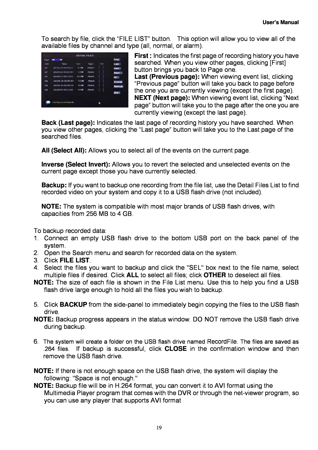 Night Owl Optics Zeus-DVR10, Zeus-DVR5, Digital Video Recorder manual Click FILE LIST 