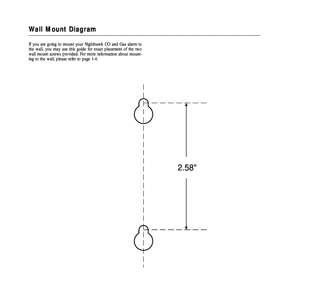 Nighthawk KN-COEG-3 manual Wall Mount Diagram, 2.58 
